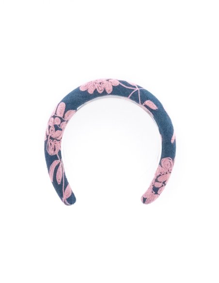 Embroidered Garden Headband - [Product category] handmade in France.