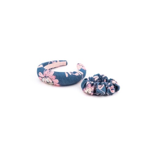 Denim Flower Headband - [Product category] handmade in France.