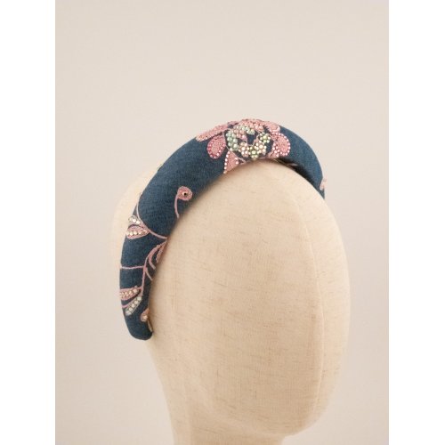 Denim Flower Headband - [Product category] handmade in France.