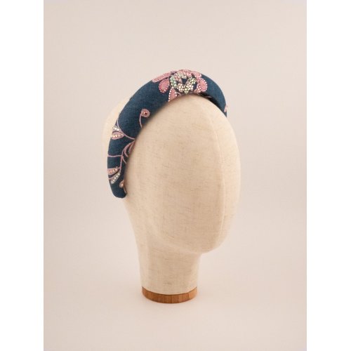 Denim Flower Headband - [Product category] handmade in France.