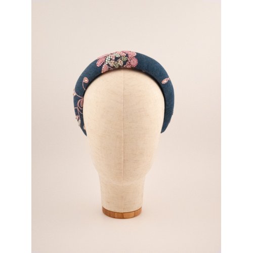 Denim Flower Headband - [Product category] handmade in France.