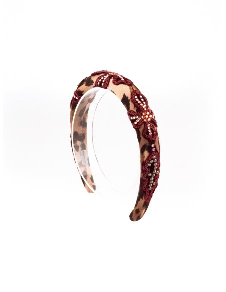 Leopard & Lace Headband - [Product category] handmade in France.