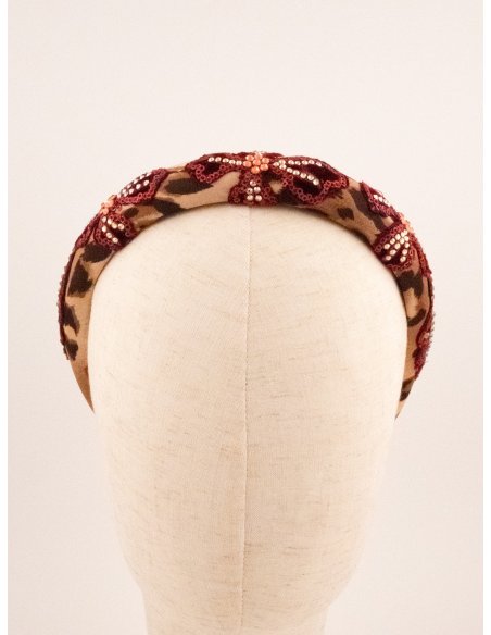 Leopard & Lace Headband - [Product category] handmade in France.