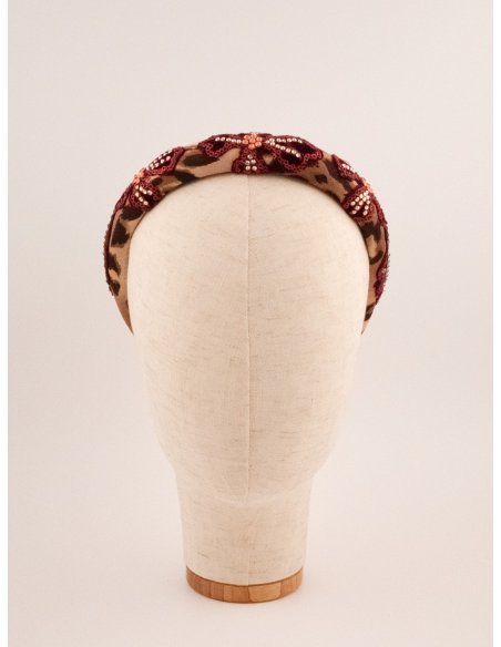 Leopard & Lace Headband - [Product category] handmade in France.