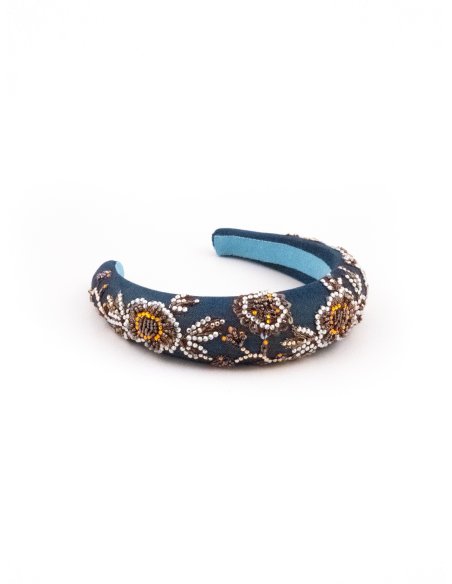 Amber Flowers Headband - [Product category] handmade in France.
