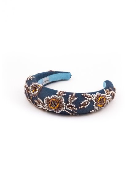 Amber Flowers Headband - [Product category] handmade in France.