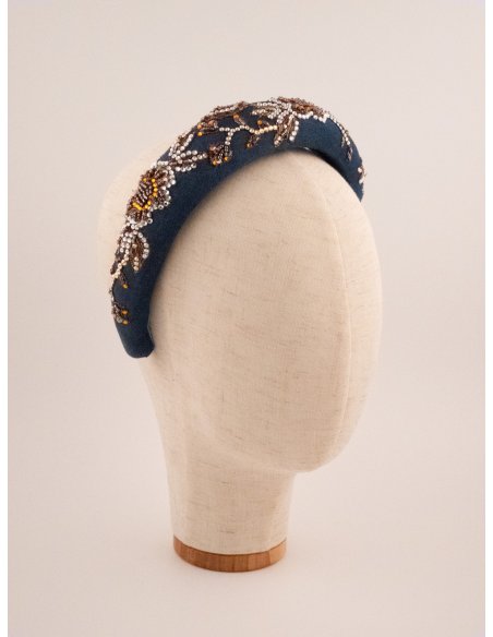 Amber Flowers Headband - [Product category] handmade in France.