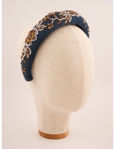 Amber Flowers Headband - [Product category] handmade in France.