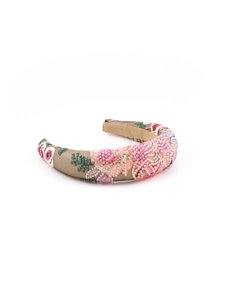 Pink Pearl Bouquet Headband - [Product category] handmade in France.