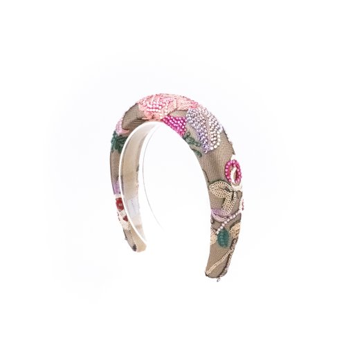 Pink Pearl Bouquet Headband - [Product category] handmade in France.