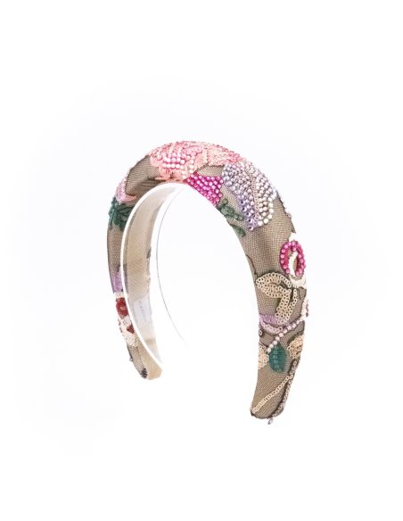 Pink Pearl Bouquet Headband - [Product category] handmade in France.