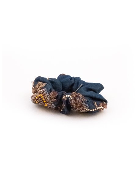 Autumn Pearl Scrunchie - [Product category] handmade in France.