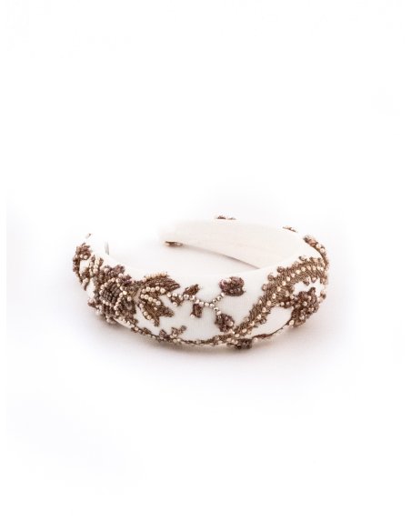 Ivory Garland Headband - [Product category] handmade in France.
