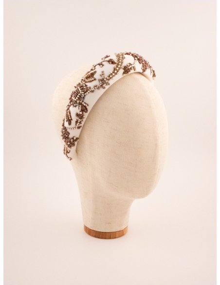 Ivory Garland Headband - [Product category] handmade in France.