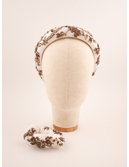 Ivory Garland Headband - [Product category] handmade in France.