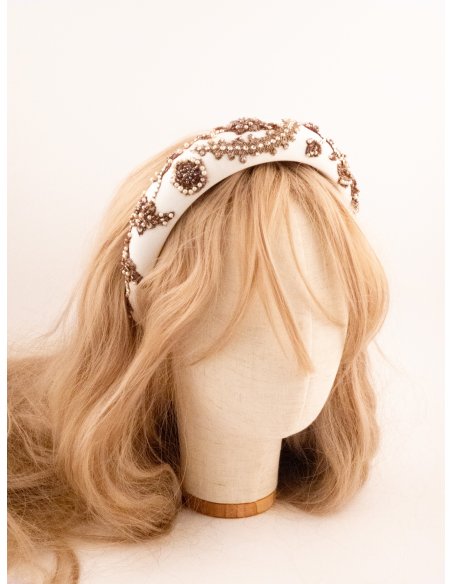 Ivory Garland Headband - [Product category] handmade in France.
