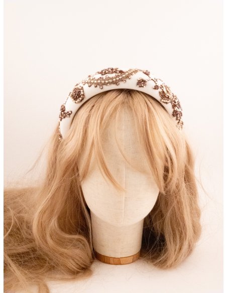Ivory Garland Headband - [Product category] handmade in France.