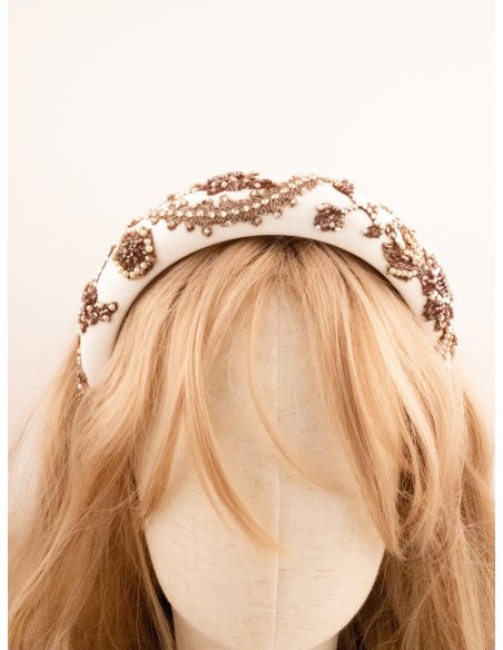 Ivory Garland Headband - [Product category] handmade in France.