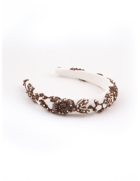 Pearl Crown Headband - [Product category] handmade in France.