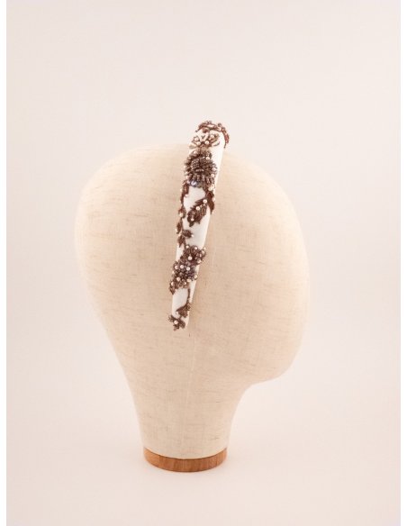 Pearl Crown Headband - [Product category] handmade in France.