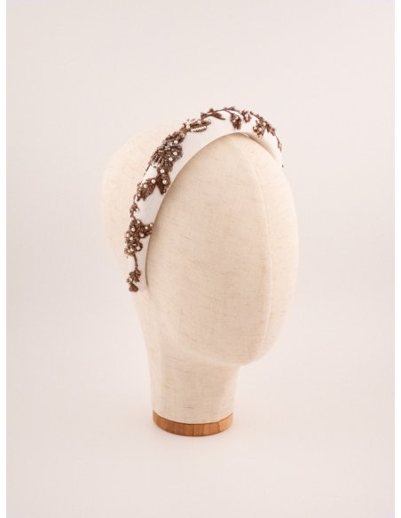 Pearl Crown Headband - [Product category] handmade in France.