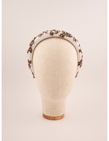 Pearl Crown Headband - [Product category] handmade in France.