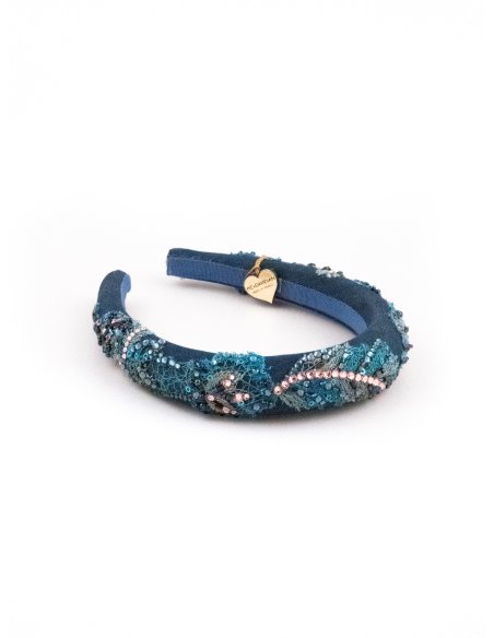 Midnight Blue Waves Headband - [Product category] handmade in France.