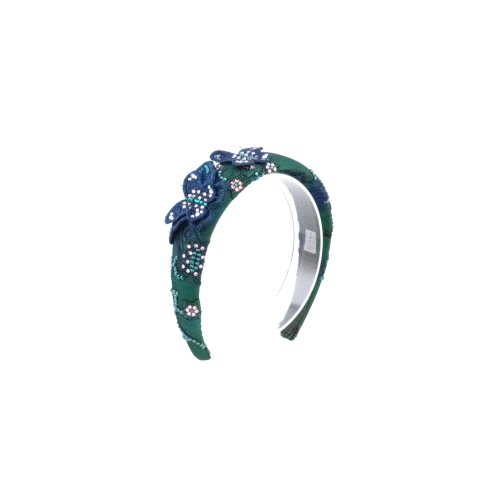 Green Floral Bow Headband