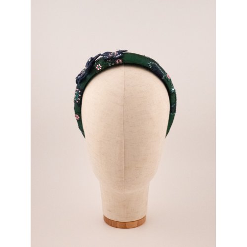 Green Floral Bow Headband 2