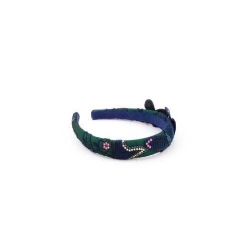 Green Floral Twist Headband - [Product category] handmade in France.
