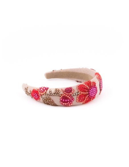 Blazing Rose Headband - [Product category] handmade in France.