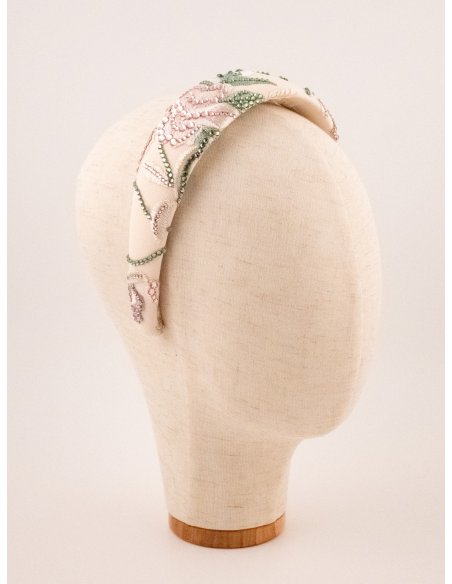 Pastel Rose Garden Headband - [Product category] handmade in France.