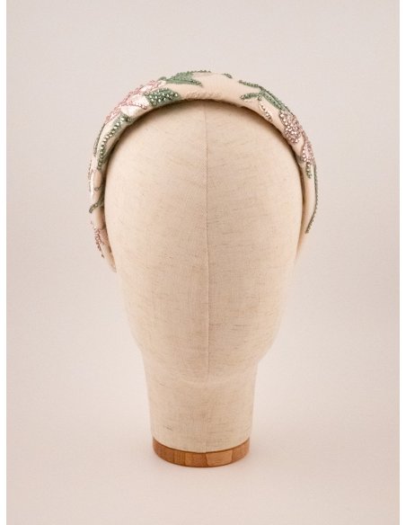 Pastel Rose Garden Headband - [Product category] handmade in France.