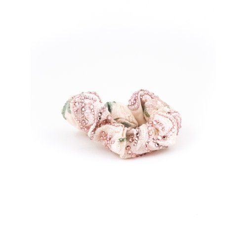 Pastel Rose Garden Scrunchie