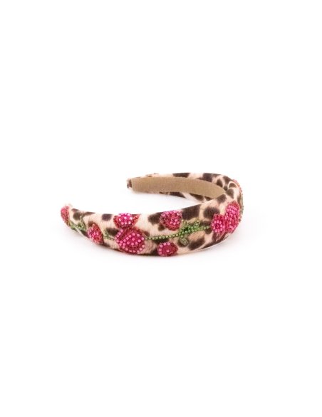 Leopard Cherry Headband - [Product category] handmade in France.