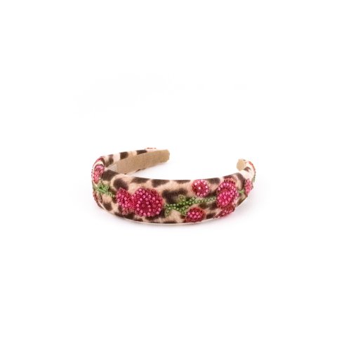 Leopard Cherry Headband - [Product category] handmade in France.