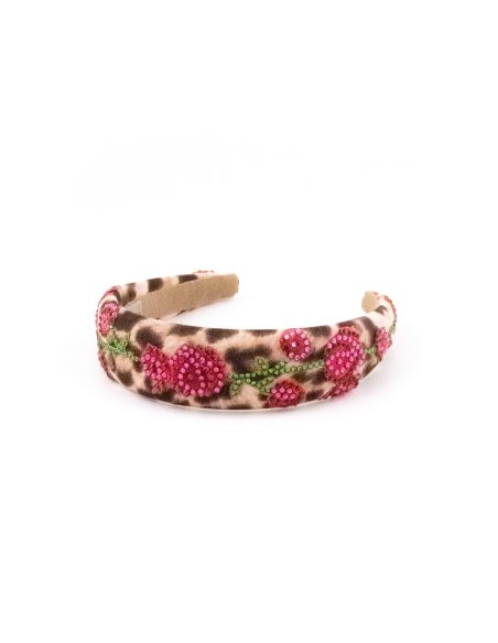 Leopard Cherry Headband - [Product category] handmade in France.