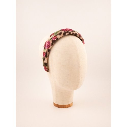 Leopard Cherry Headband - [Product category] handmade in France.