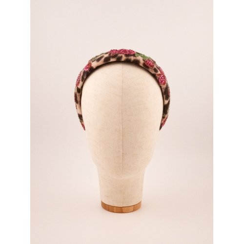 Leopard Cherry Headband - [Product category] handmade in France.