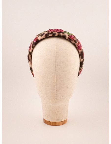 Leopard Cherry Headband - [Product category] handmade in France.
