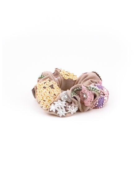 Pastel Bouquet Scrunchie - [Product category] handmade in France.