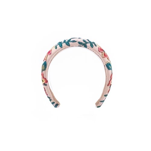 Pink Tropical Garden Headband - [Product category] handmade in France.