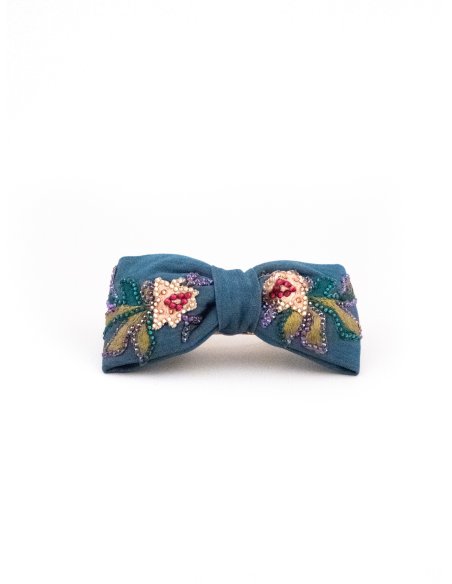 Sky Blue Butterfly Barrette - [Product category] handmade in France.