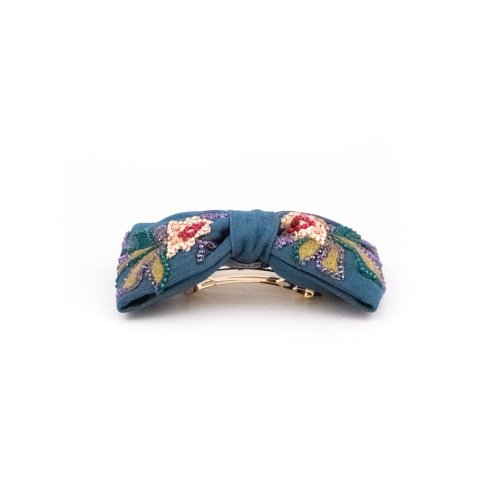 Sky Blue Butterfly Barrette - [Product category] handmade in France.