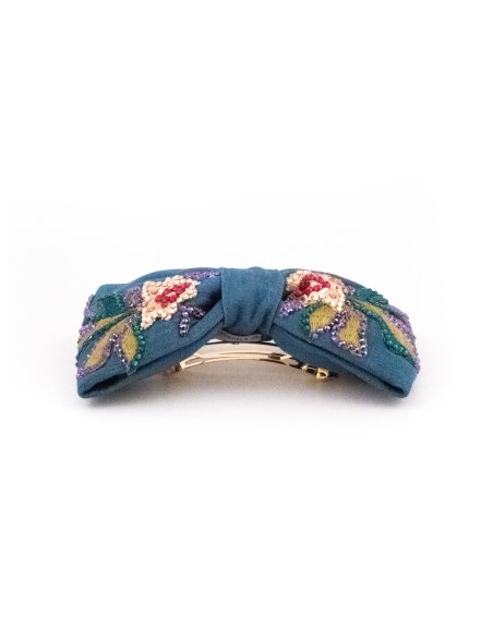 Sky Blue Butterfly Barrette - [Product category] handmade in France.