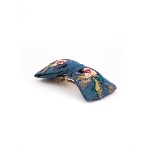 Sky Blue Butterfly Barrette - [Product category] handmade in France.