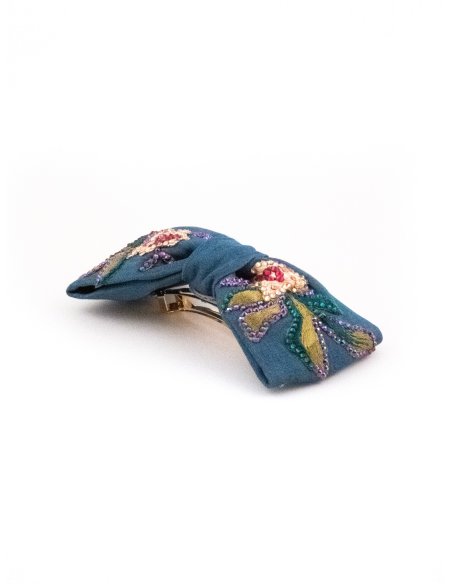 Sky Blue Butterfly Barrette - [Product category] handmade in France.