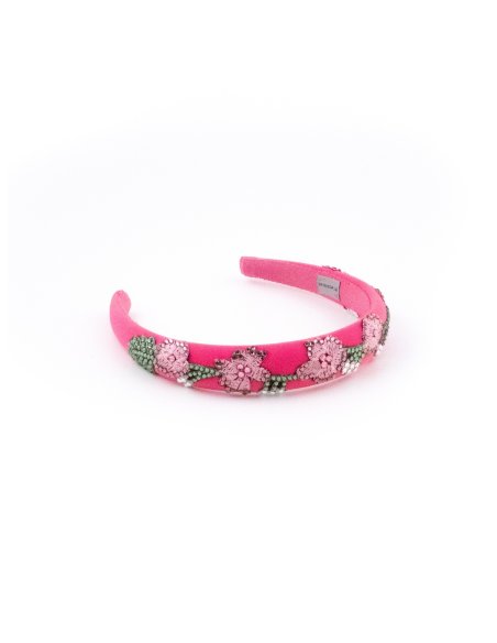Fuchsia Garden Headband - [Product category] handmade in France.