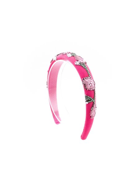 Fuchsia Garden Headband - [Product category] handmade in France.