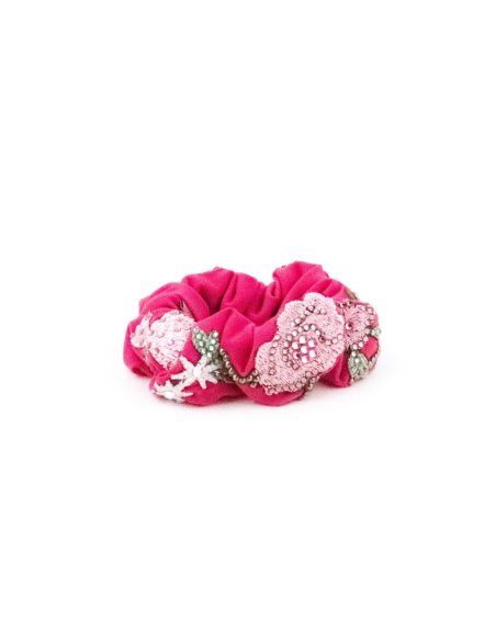 Wild Rose Scrunchie - [Product category] handmade in France.